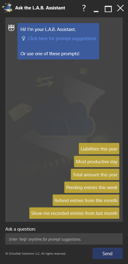 L.A.B. Assistant view